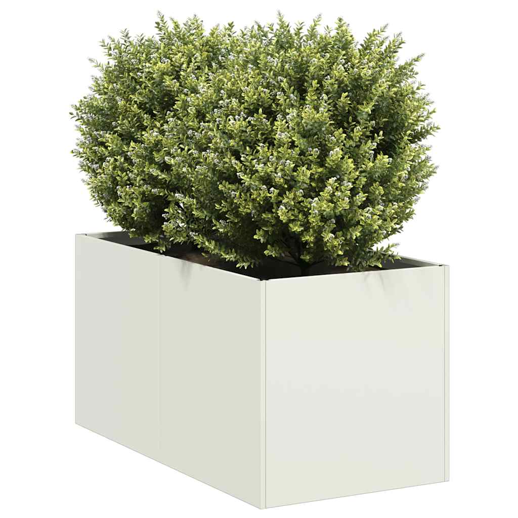 Plantenbak 40x80x40 cm koudgewalst staal wit is nu te koop bij PeponiXL, paradijselijk wonen!