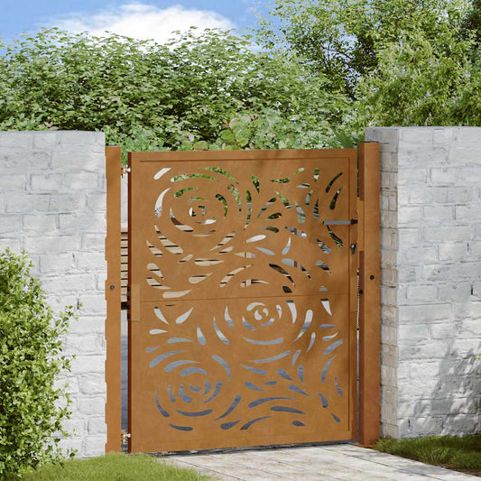 Poort met vlamontwerp 100x100 cm weervast staal is nu te koop bij PeponiXL, paradijselijk wonen!
