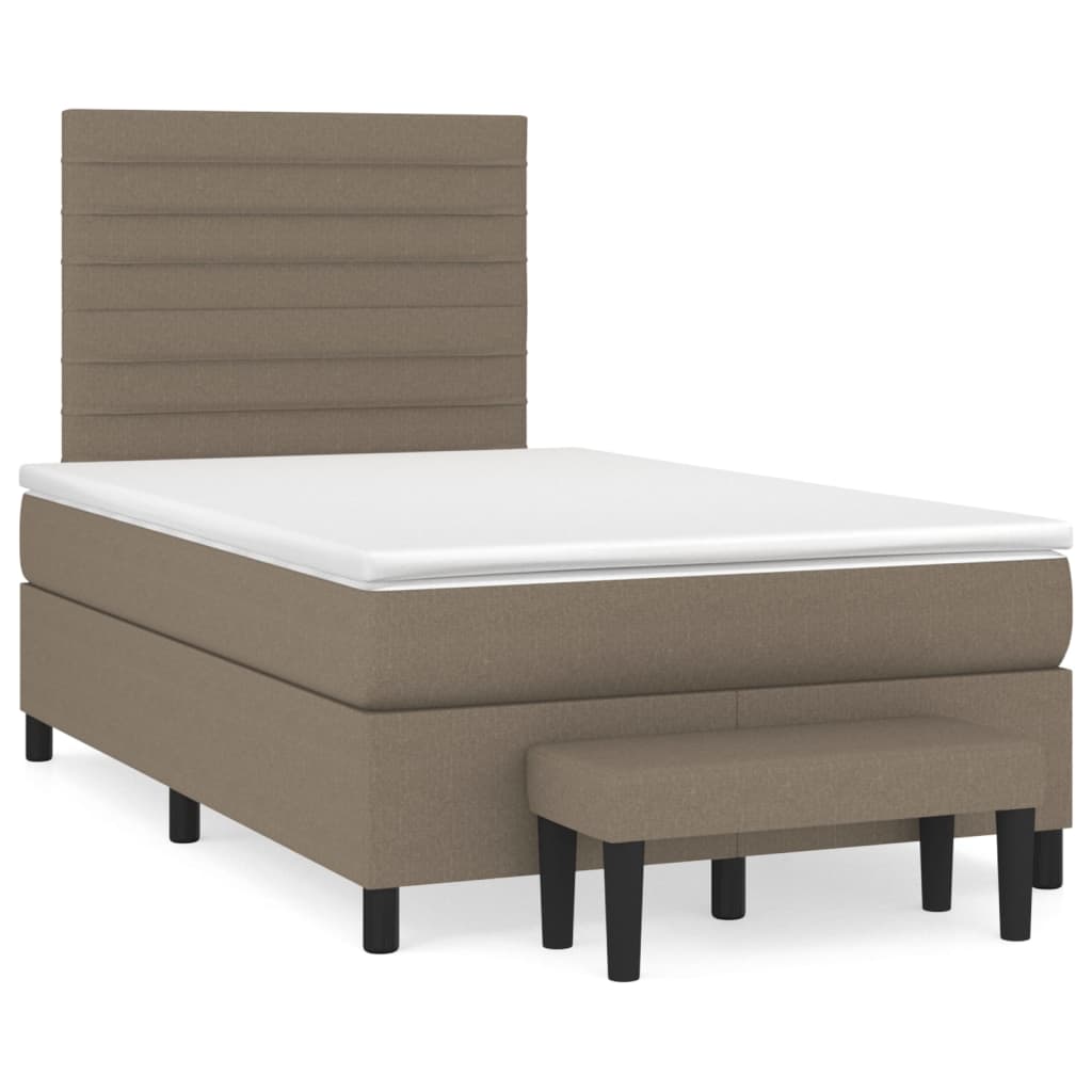 Boxspring met matras stof taupe 120x190 cm is nu te koop bij PeponiXL, paradijselijk wonen!