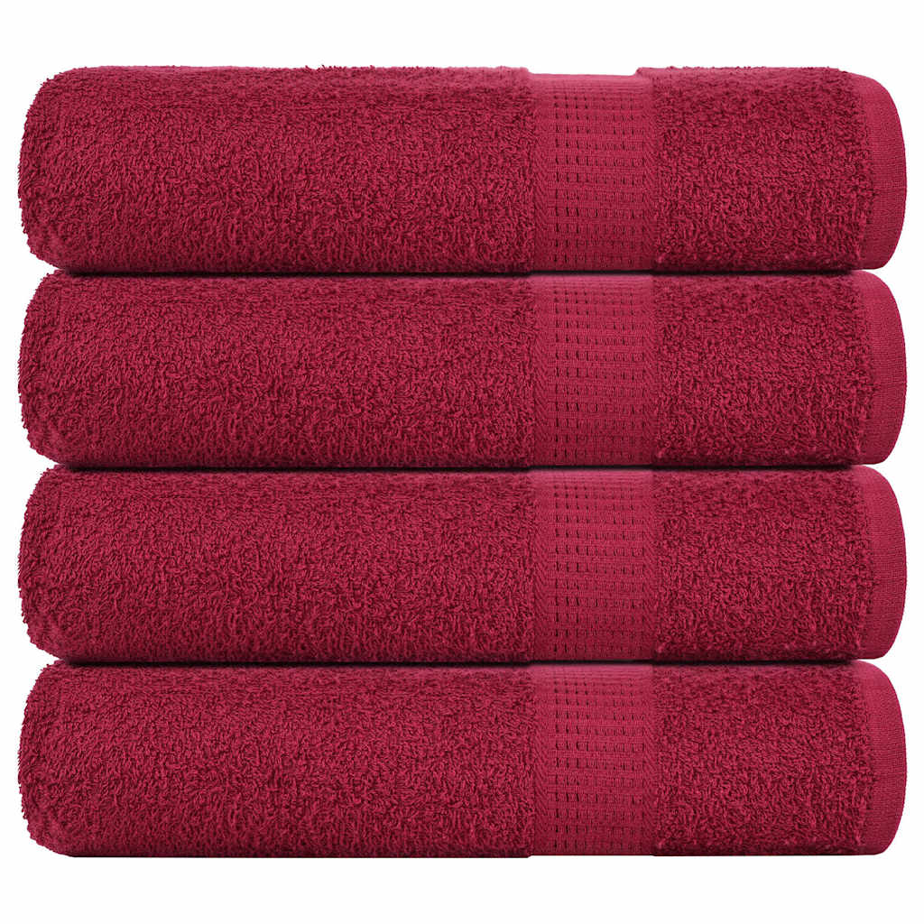 Douchehanddoeken FROGN 4 st 70x140 cm 360 g/m² bordeaux is nu te koop bij PeponiXL, paradijselijk wonen!
