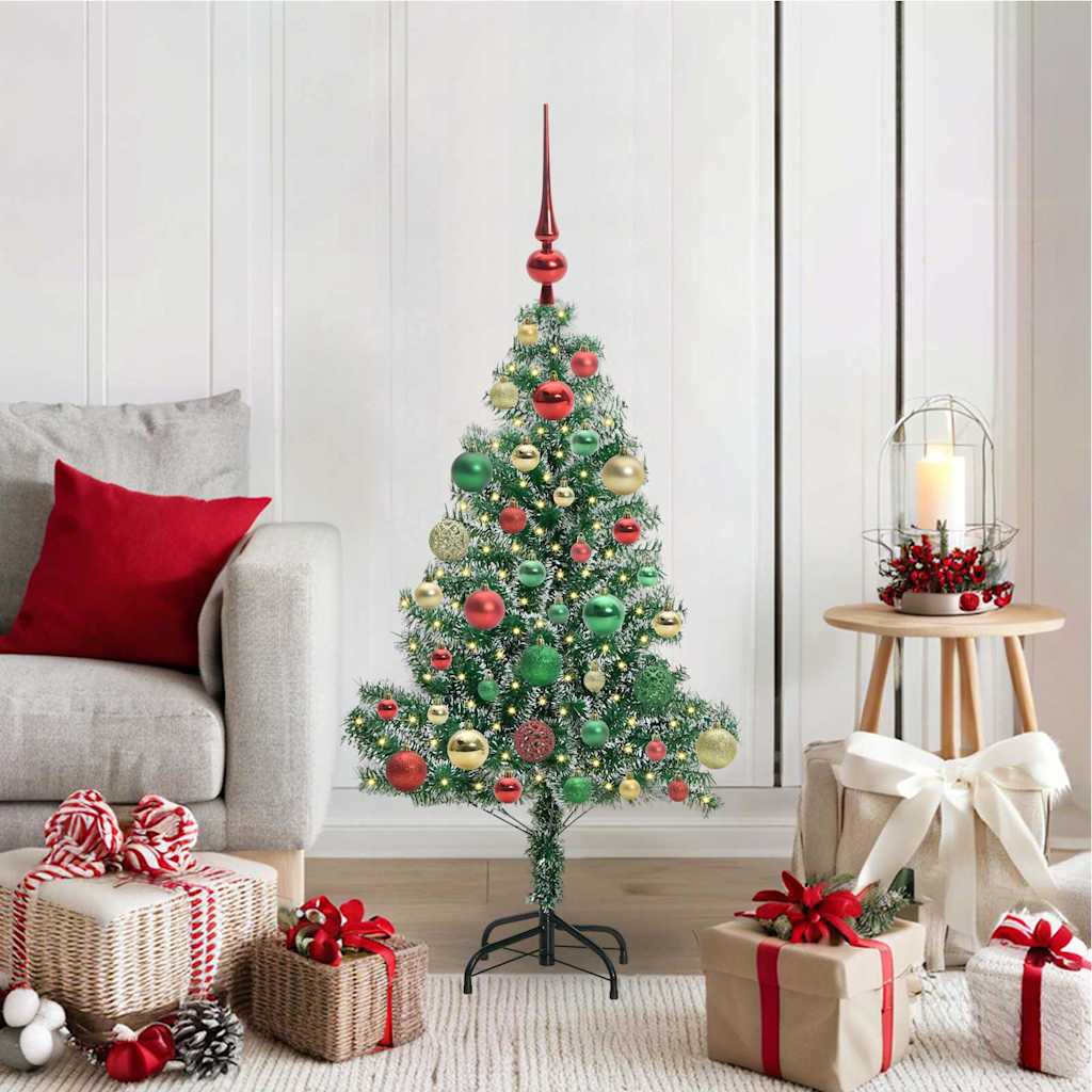 Kunstmatige Kerstboom Sneeuw Gevlochten met LED Licht 120 cm is nu te koop bij PeponiXL, paradijselijk wonen!