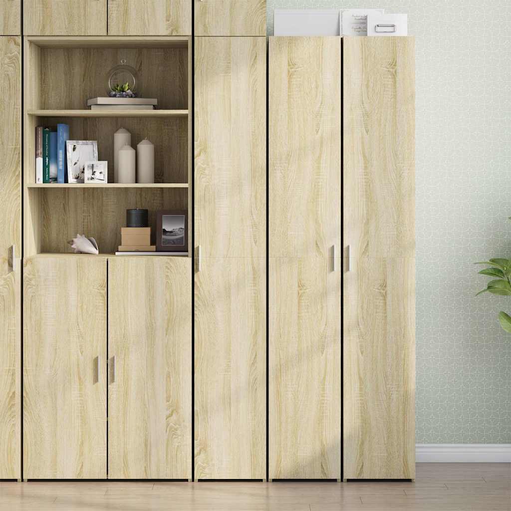 Hoge kast 30x42,5x185 cm bewerkt hout sonoma eikenkleurig is nu te koop bij PeponiXL, paradijselijk wonen!