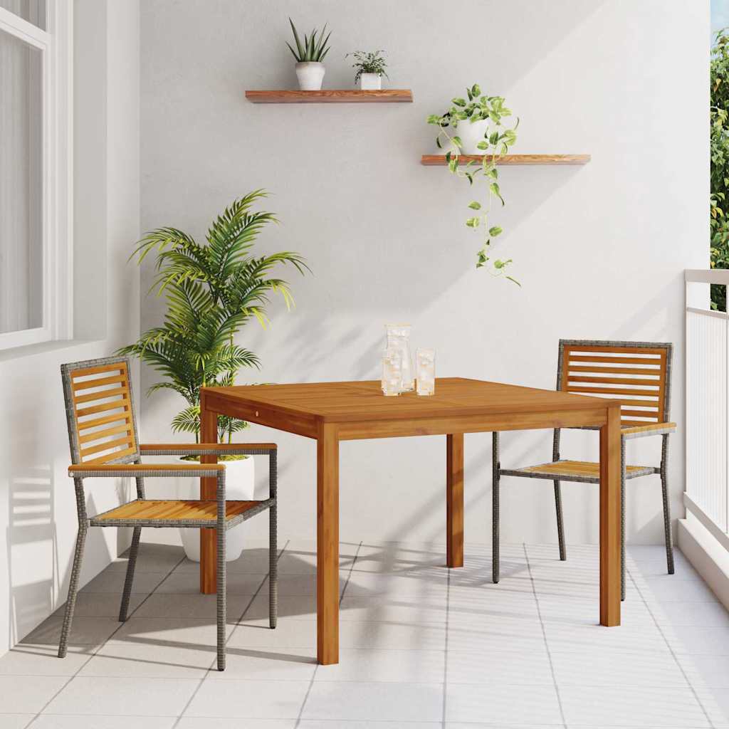 Tuin eettafelset 3 pcs Grijs Massief Acaciahout is nu te koop bij PeponiXL, paradijselijk wonen!