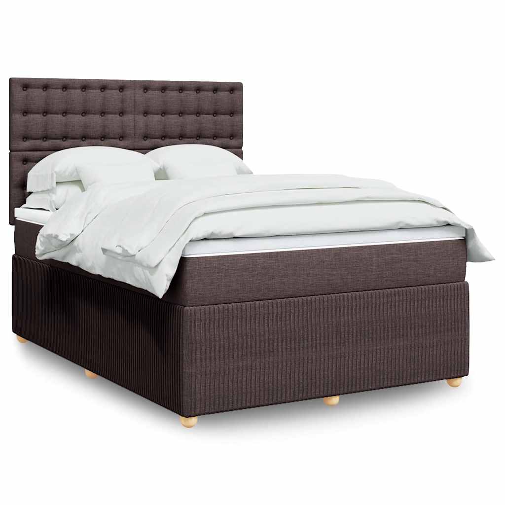 Boxspring met matras stof donkerbruin 160x200 cm is nu te koop bij PeponiXL, paradijselijk wonen!