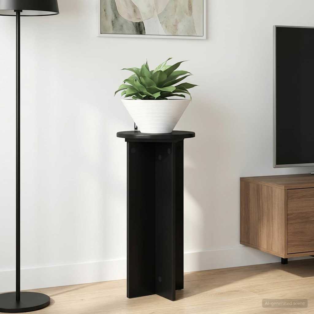 Plantenstandaard 2 pcs Zwart 29,5 x 29,5 x 60 cm Bewerkt hout is nu te koop bij PeponiXL, paradijselijk wonen!