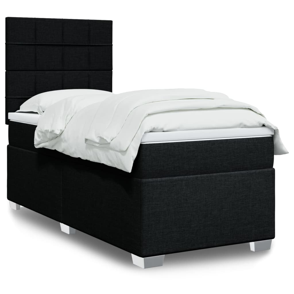 Boxspring met matras stof zwart 80x200 cm is nu te koop bij PeponiXL, paradijselijk wonen!