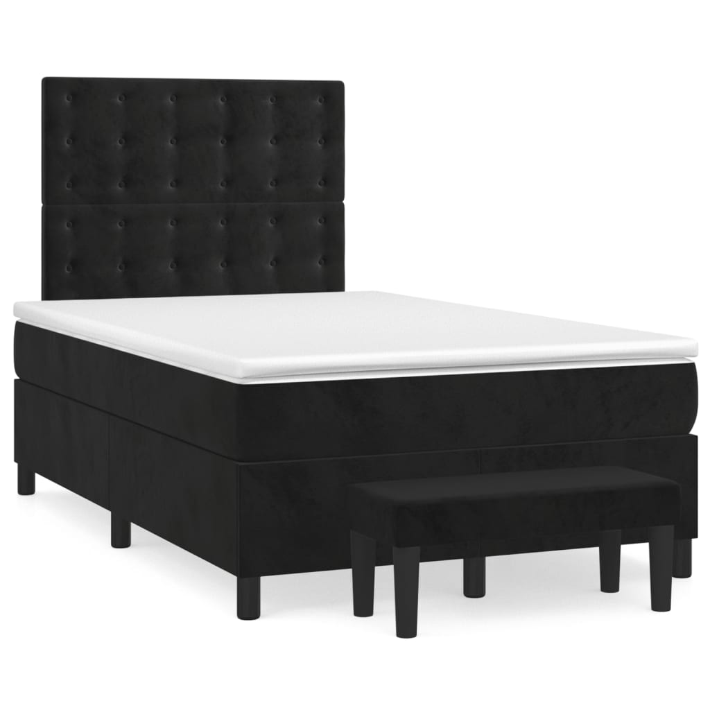Boxspring met matras fluweel zwart 120x190 cm is nu te koop bij PeponiXL, paradijselijk wonen!