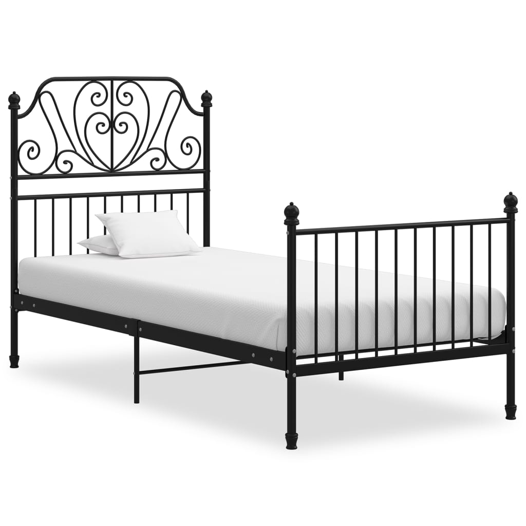Bedframe metaal zwart 90x200 cm is nu te koop bij PeponiXL, paradijselijk wonen!