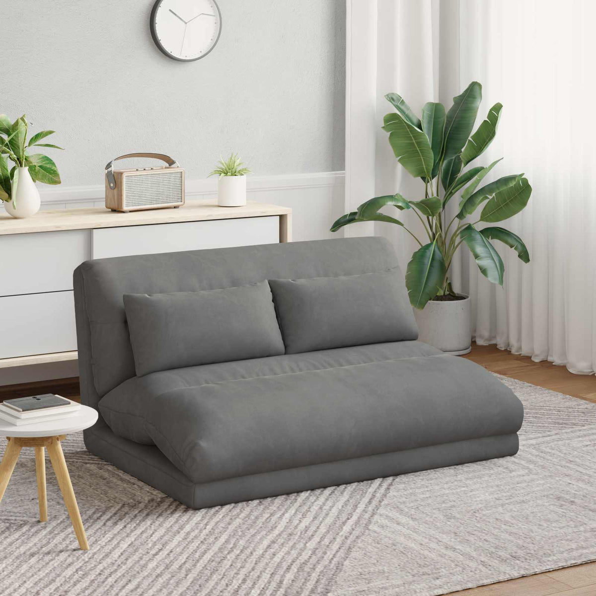 Vloerstoel Donkergrijs 110 x 82 x 55 cm Fluweel is nu te koop bij PeponiXL, paradijselijk wonen!