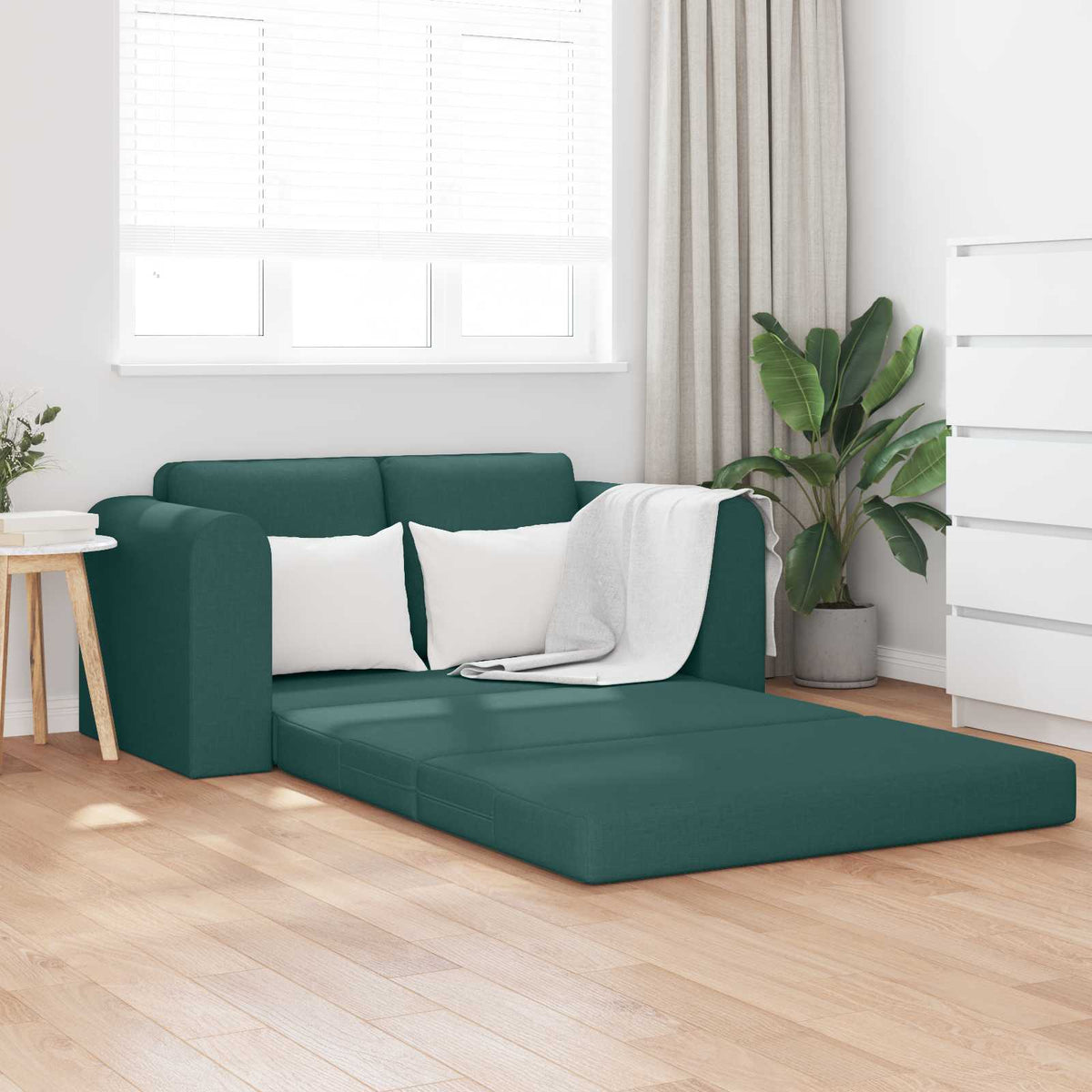 Slaapbank 60cm Donkergroen Stof is nu te koop bij PeponiXL, paradijselijk wonen!