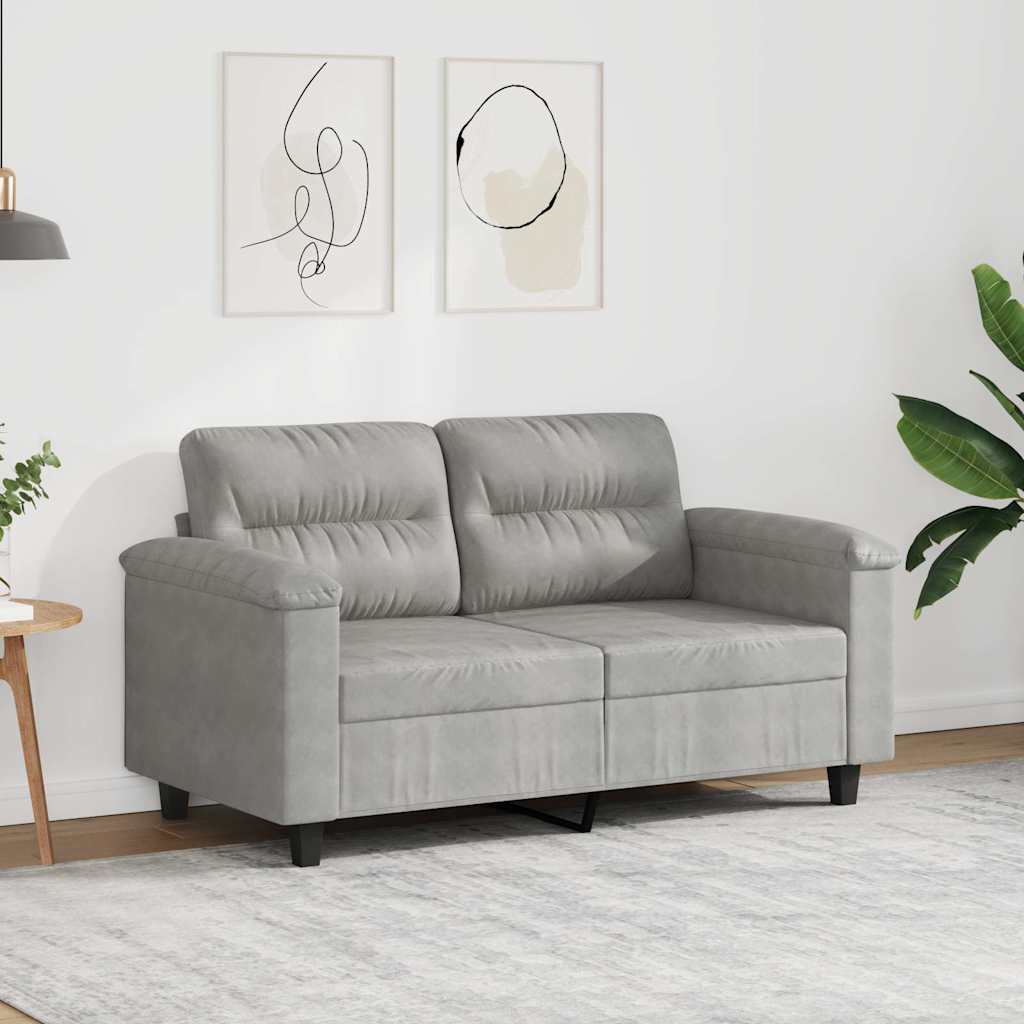 Tweezitsbank 120 cm microvezelstof lichtgrijs is nu te koop bij PeponiXL, paradijselijk wonen!