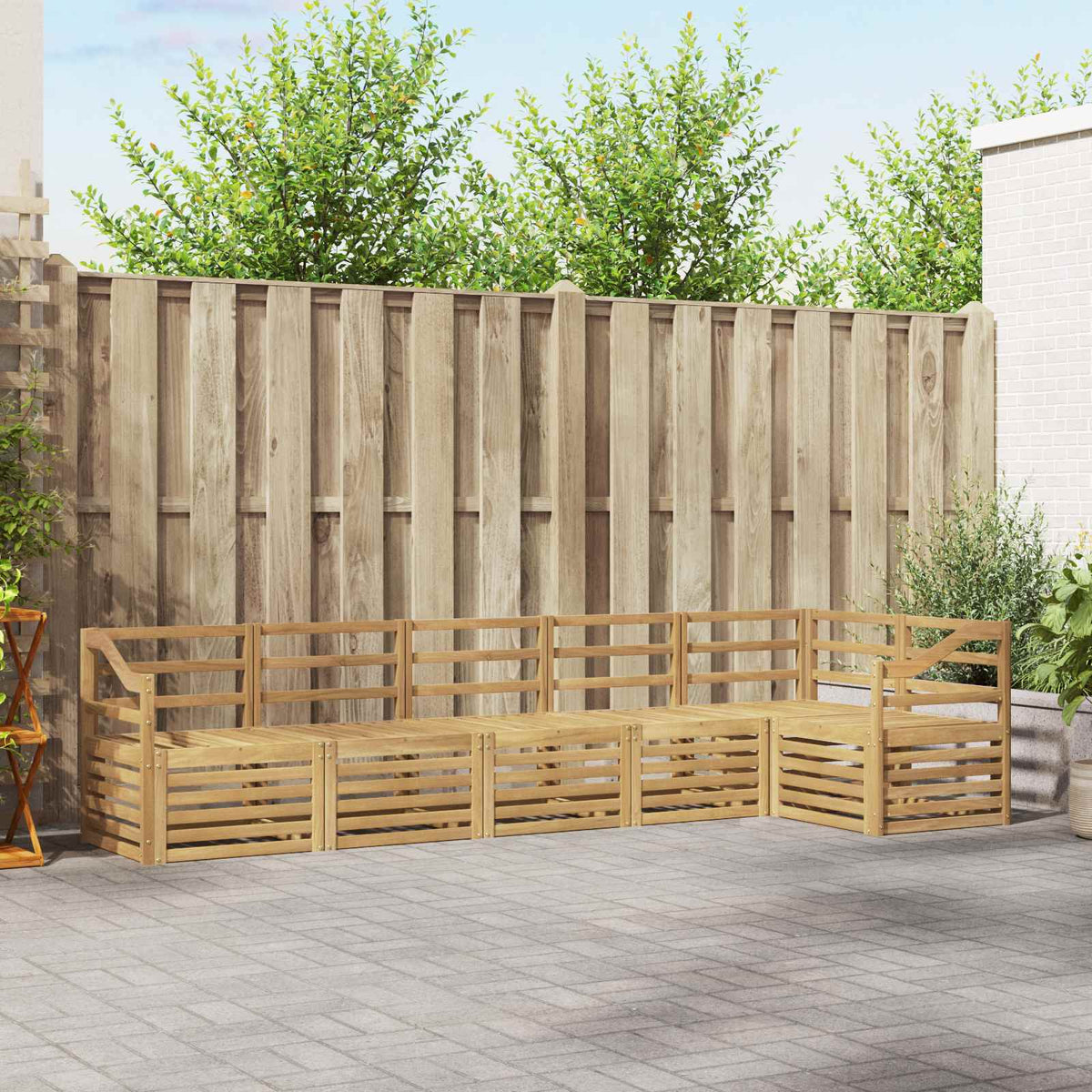Buiten bankenset 6 pcs Wit 304 x 126,5 x 73 cm is nu te koop bij PeponiXL, paradijselijk wonen!