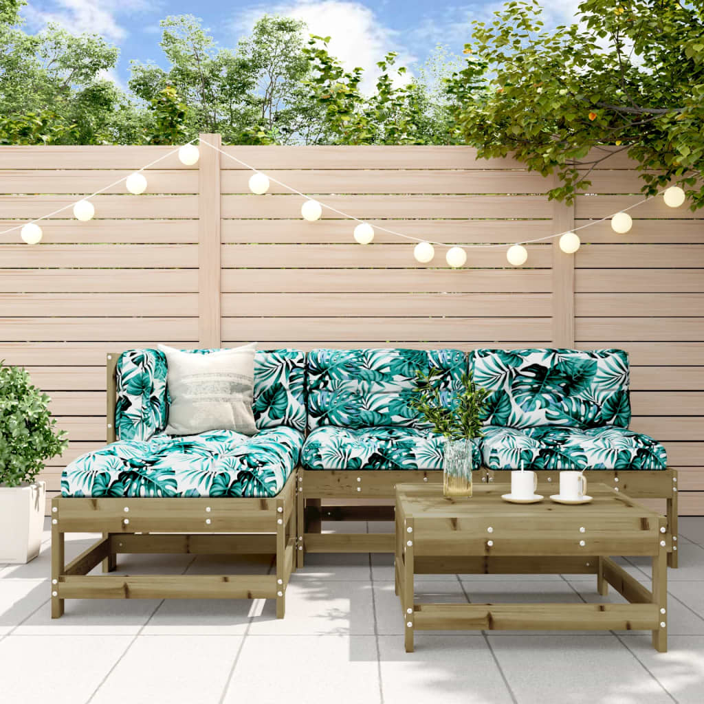 5-delige Loungeset met kussens geïmpregneerd grenenhout is nu te koop bij PeponiXL, paradijselijk wonen!