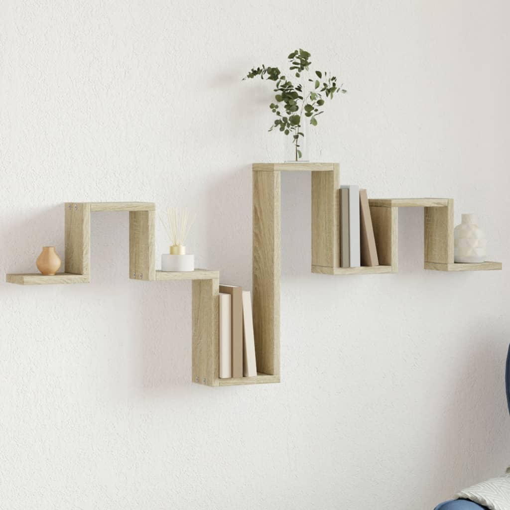 Wandschap 104,5x10x43 cm bewerkt hout sonoma eikenkleurig is nu te koop bij PeponiXL, paradijselijk wonen!
