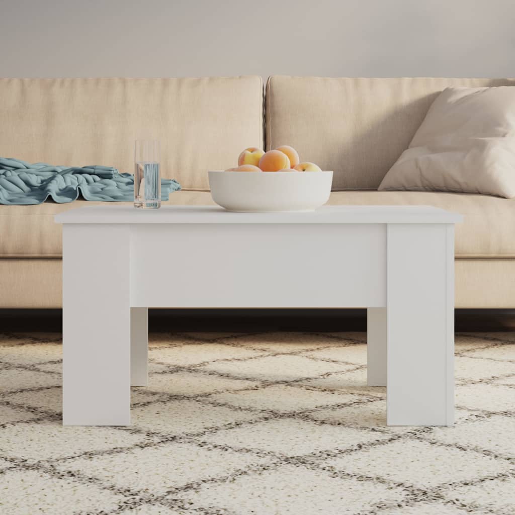 Salontafel 79x49x41 cm bewerkt hout wit is nu te koop bij PeponiXL, paradijselijk wonen!