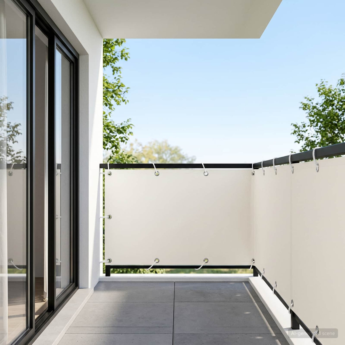 Balkon Privacy Scherm 150 x 600 cm Stof met PU-coating Wit is nu te koop bij PeponiXL, paradijselijk wonen!
