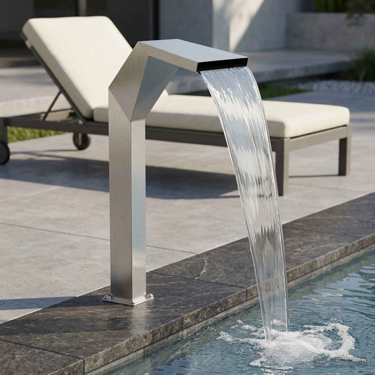 Pool Waterval Roestvrij staal 50 x 30 x 90 cm Zilverkleurig is nu te koop bij PeponiXL, paradijselijk wonen!