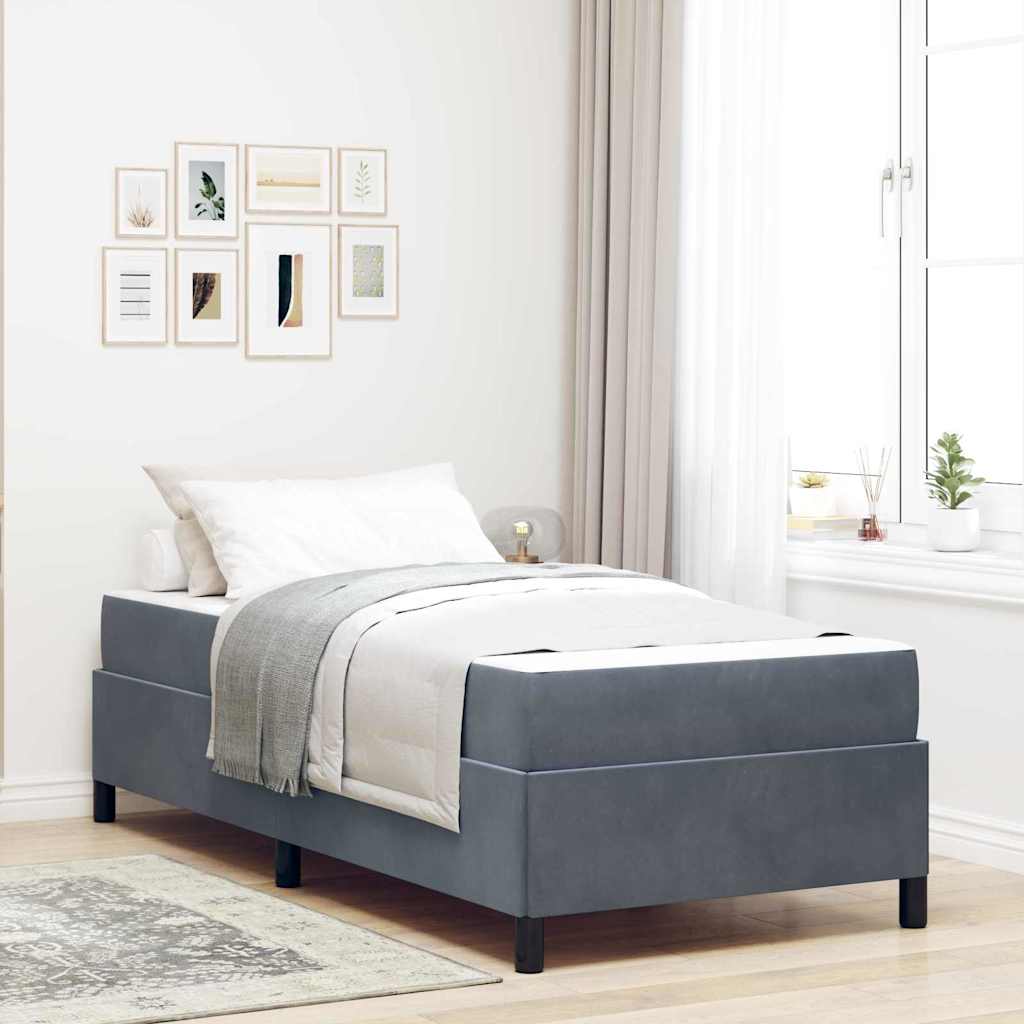 Bedframe met matras Donkergrijs 100 x 200 cm Stof is nu te koop bij PeponiXL, paradijselijk wonen!