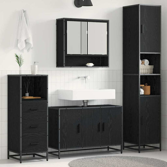 Badkamermeubelset met plank 3 pcs Oud Hout Bewerkt hout is nu te koop bij PeponiXL, paradijselijk wonen!