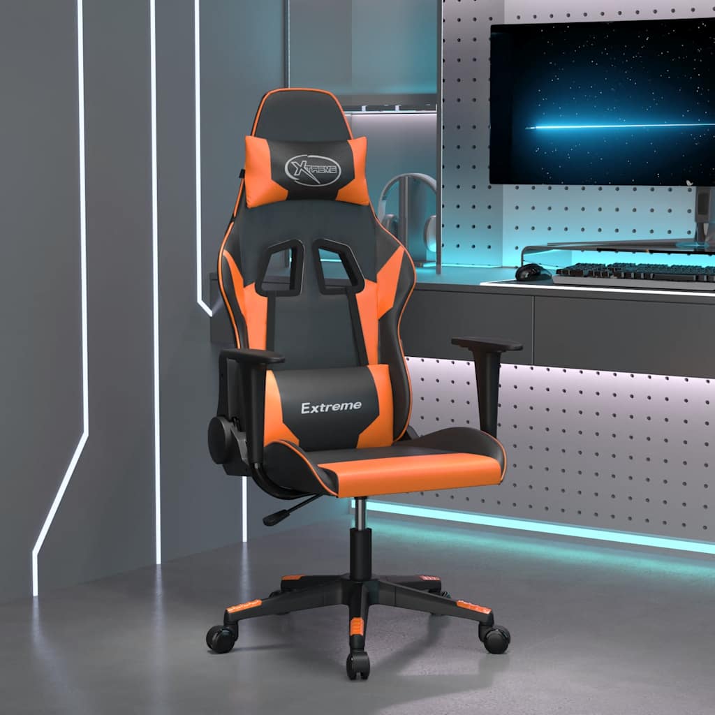 Gamestoel kunstleer zwart en oranje is nu te koop bij PeponiXL, paradijselijk wonen!