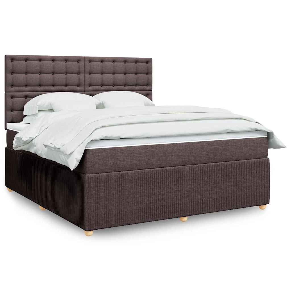 Boxspring met matras stof donkerbruin 180x200 cm is nu te koop bij PeponiXL, paradijselijk wonen!