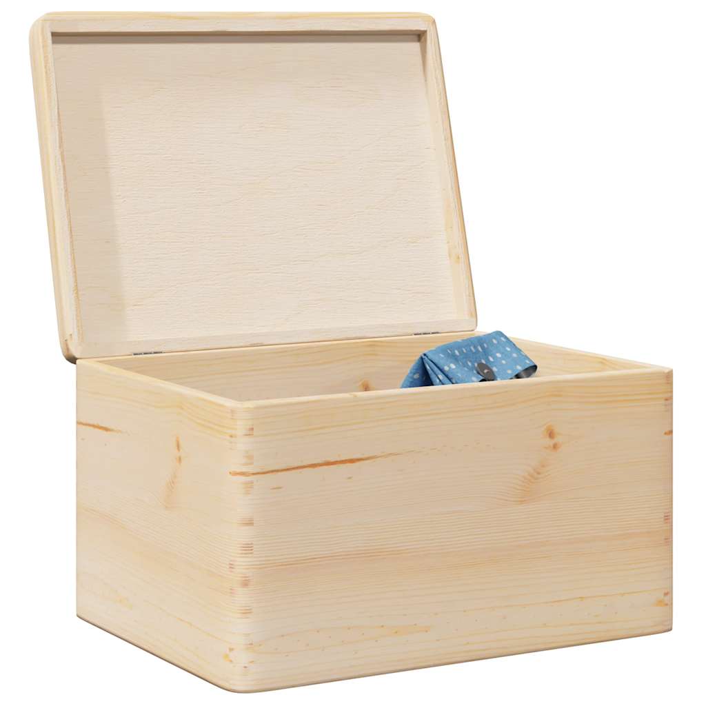 Houten kist met deksel 40x30x23 cm massief grenenhout is nu te koop bij PeponiXL, paradijselijk wonen!