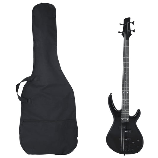 Basgitaar voor beginners elektrisch met tas 4/4 46" zwart is nu te koop bij PeponiXL, paradijselijk wonen!