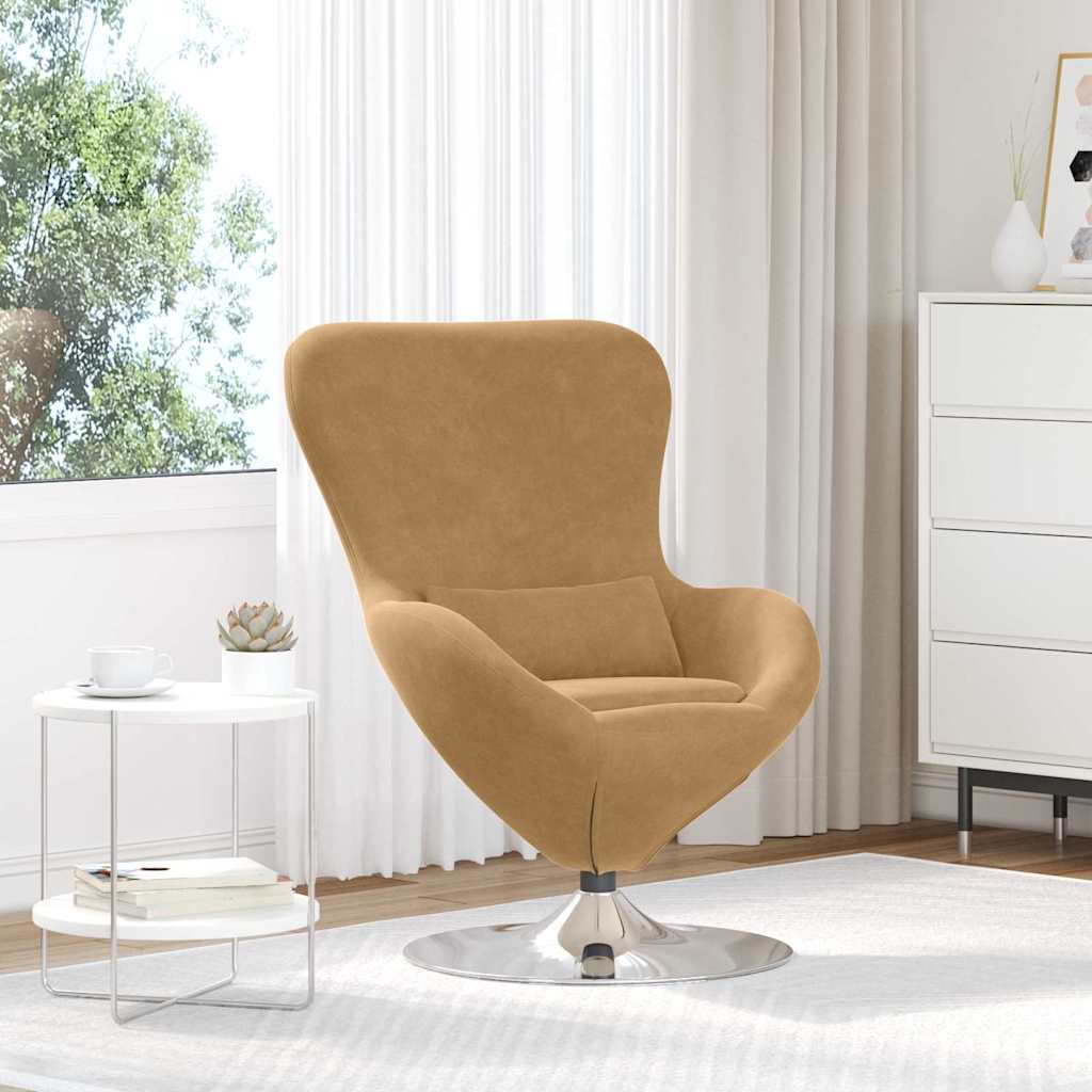 Eivormige stoel Bruin Fluweel is nu te koop bij PeponiXL, paradijselijk wonen!