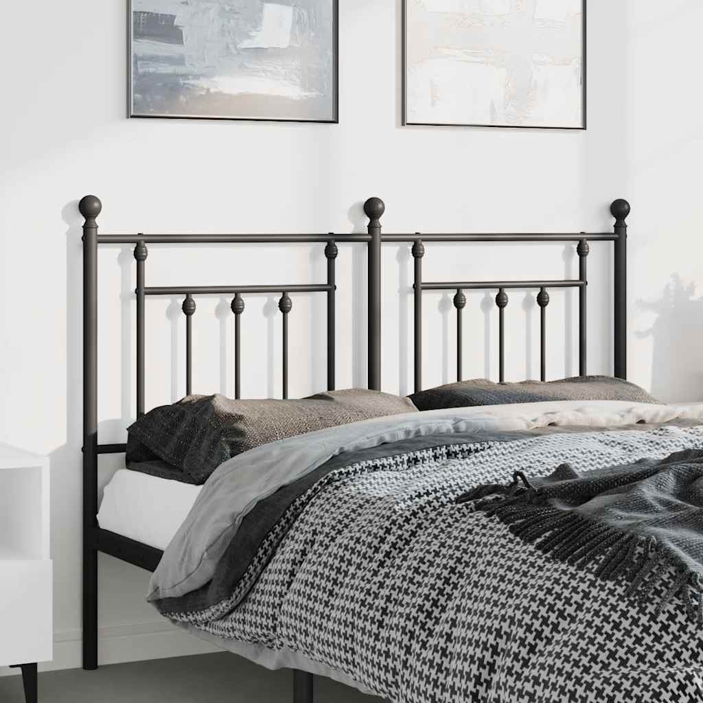 Vervangend hoofdbord 135 cm metaal zwart is nu te koop bij PeponiXL, paradijselijk wonen!