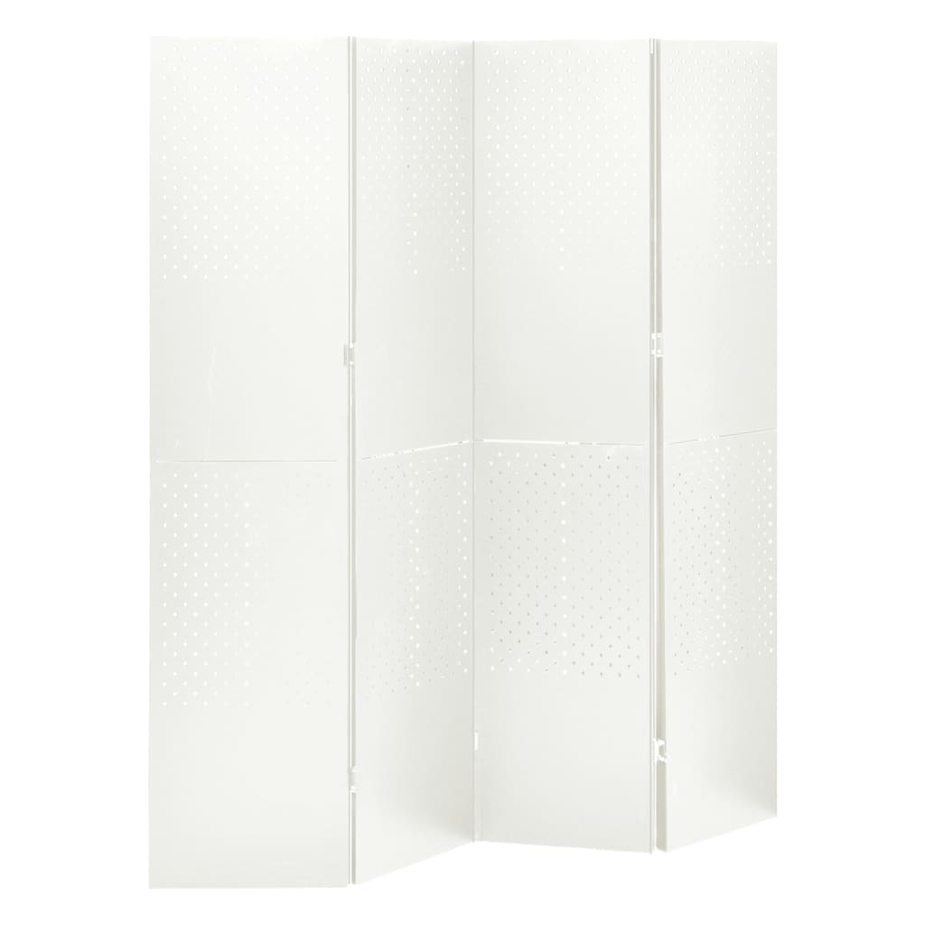 Kamerscherm met 4 panelen 160x180 cm staal wit is nu te koop bij PeponiXL, paradijselijk wonen!