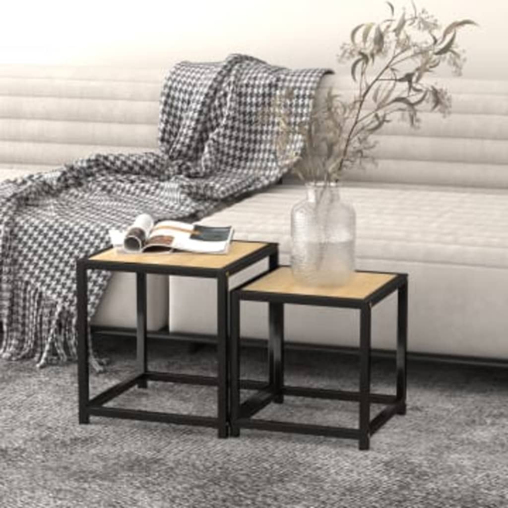 Salontafels 2 st MDF sonoma eikenkleurig is nu te koop bij PeponiXL, paradijselijk wonen!