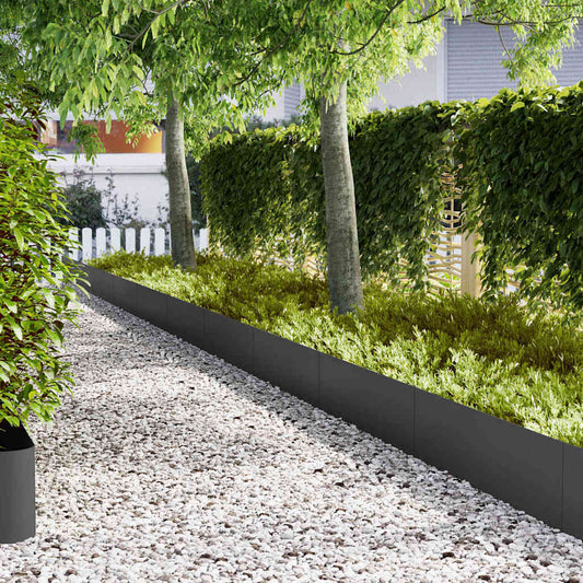 Tuinrand 10 pcs Zwart 100 x 0,05 x 30 cm Koudgewalst staal is nu te koop bij PeponiXL, paradijselijk wonen!