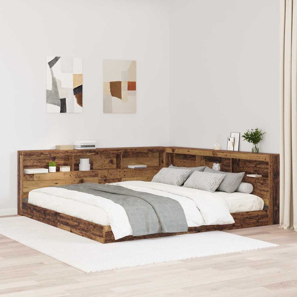 Opberghoofdbord met plank Oud Hout 180 cm Bewerkt hout is nu te koop bij PeponiXL, paradijselijk wonen!