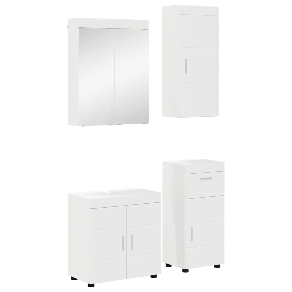 Badkamermeubelset TULUM 4 pcs Wit 60 x 34 x 63 cm Bewerkt hout is nu te koop bij PeponiXL, paradijselijk wonen!