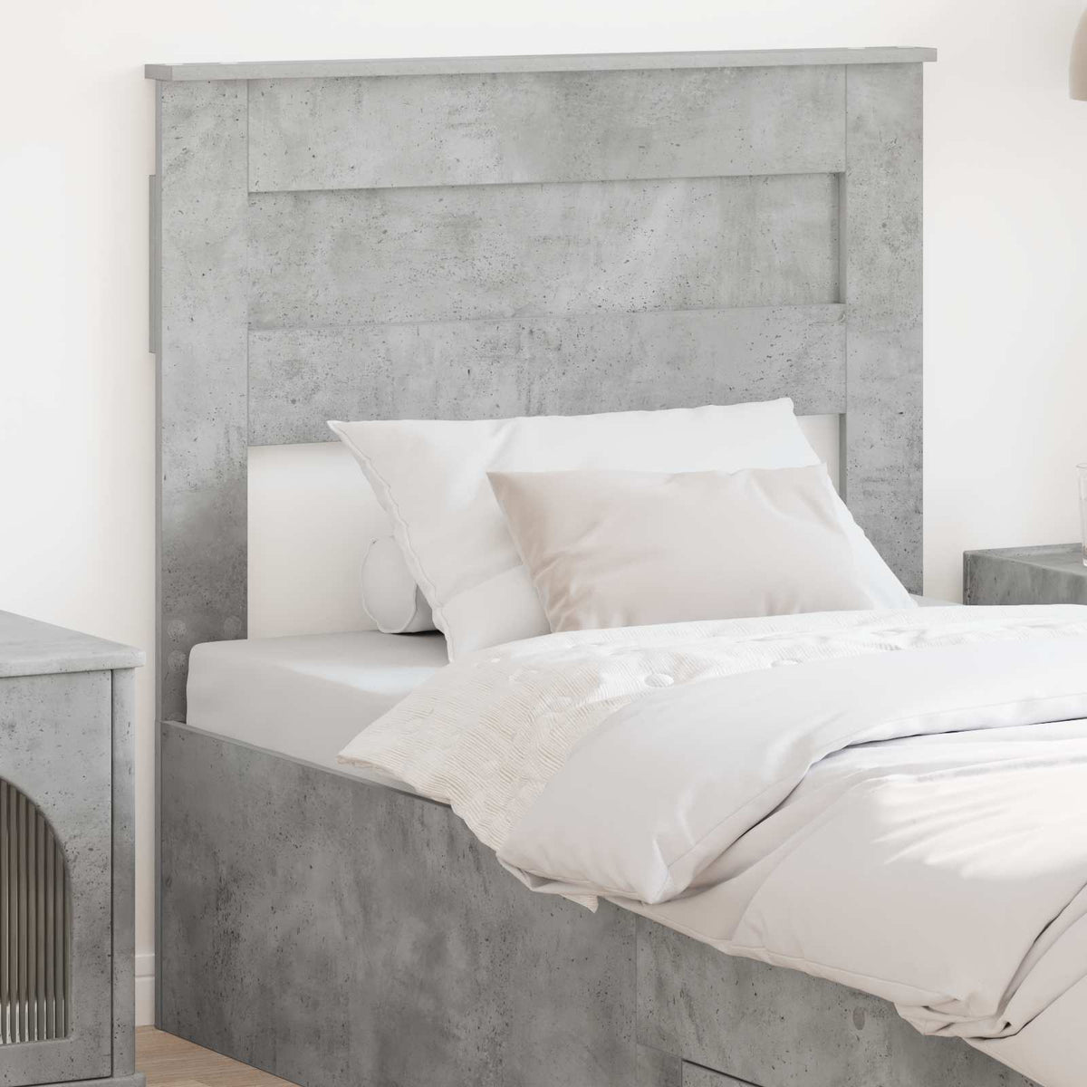 Hoofdbord Beton Grijs Bewerkt hout is nu te koop bij PeponiXL, paradijselijk wonen!