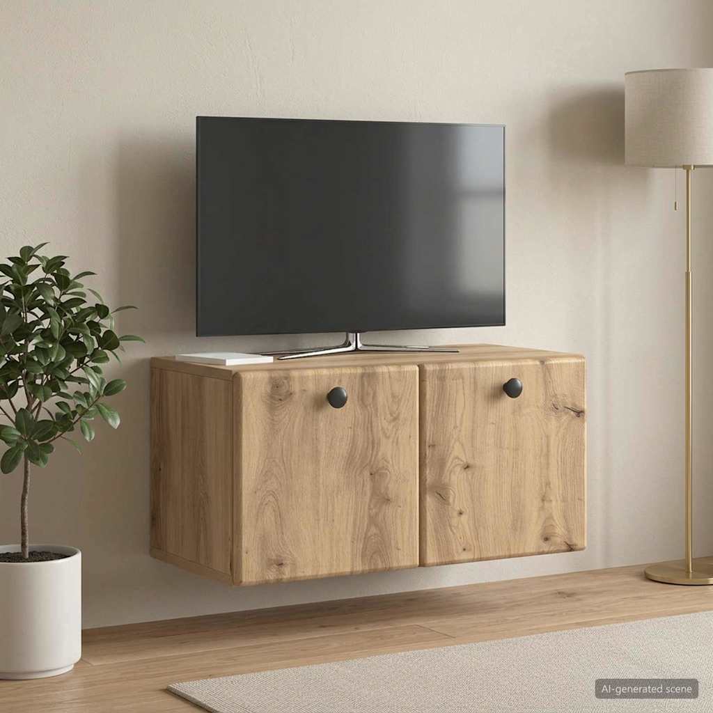 Wandbeugel TV-kast Artisanaal eiken 59,5 x 31 x 30 cm is nu te koop bij PeponiXL, paradijselijk wonen!