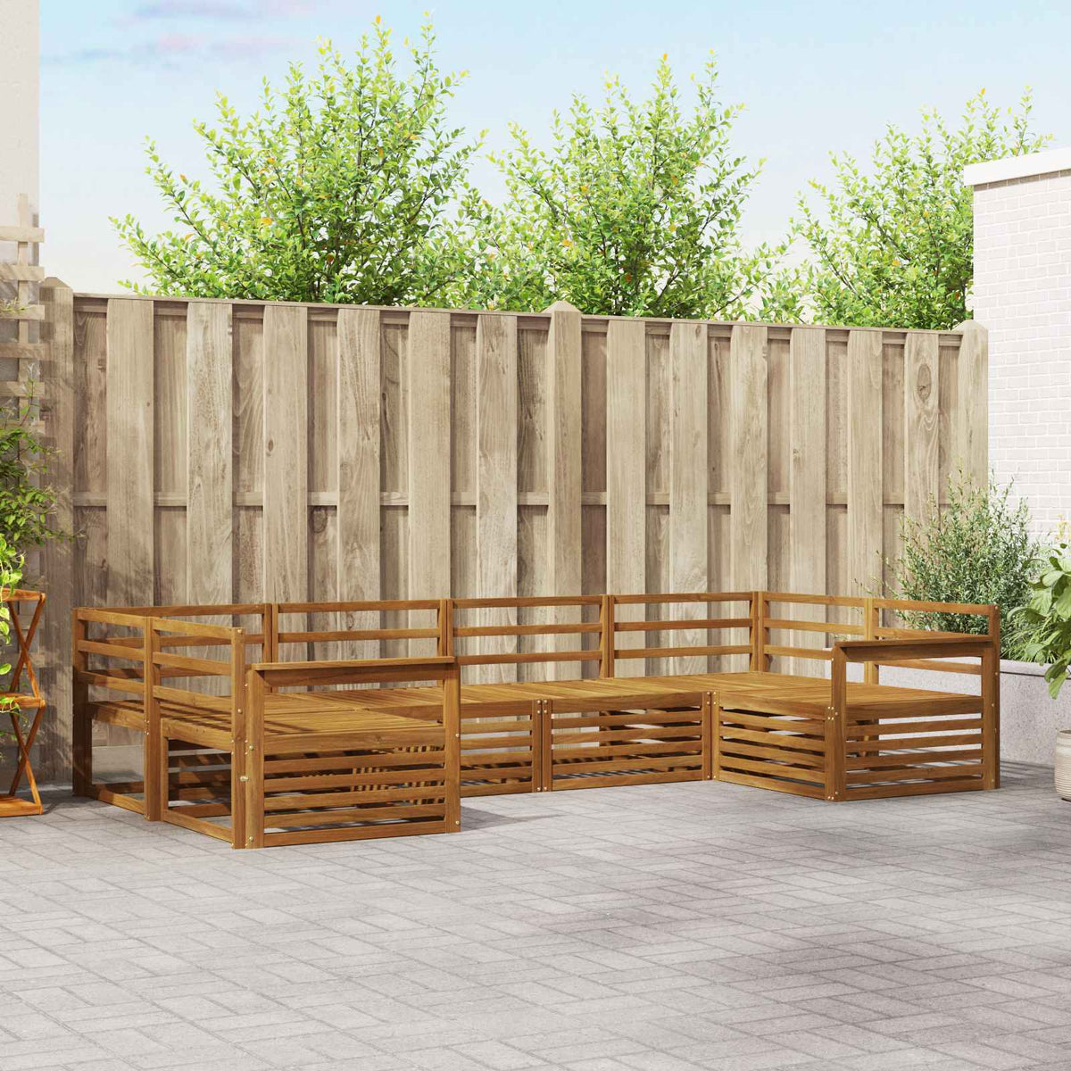 Buiten bankenset 6 pcs Naturel is nu te koop bij PeponiXL, paradijselijk wonen!