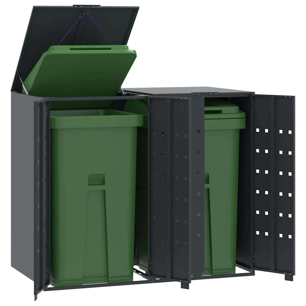 Containerberging 2 containers 138x79x117 cm staal antraciet is nu te koop bij PeponiXL, paradijselijk wonen!