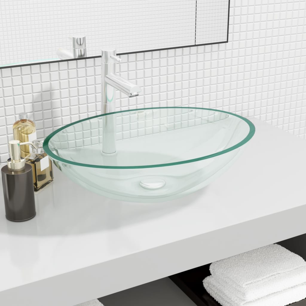 Wasbak 50x37x14 cm glas transparant is nu te koop bij PeponiXL, paradijselijk wonen!