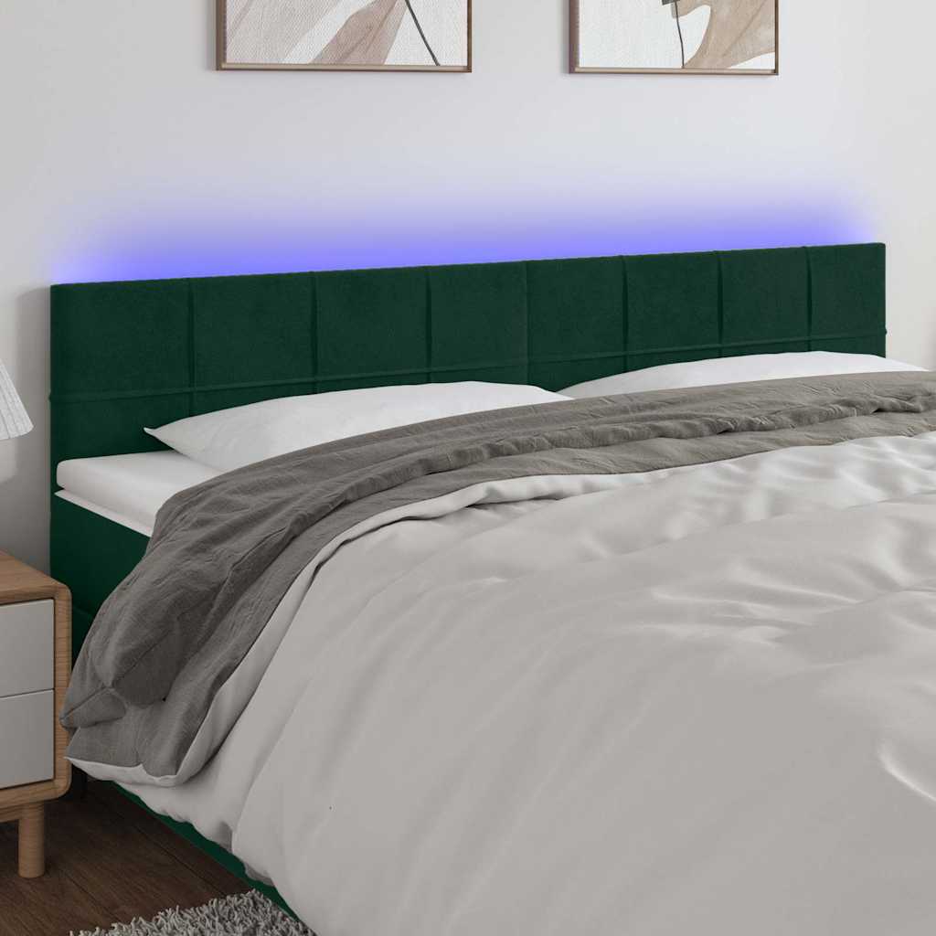 Hoofdbord LED 180x5x78/88 cm fluweel donkergroen is nu te koop bij PeponiXL, paradijselijk wonen!