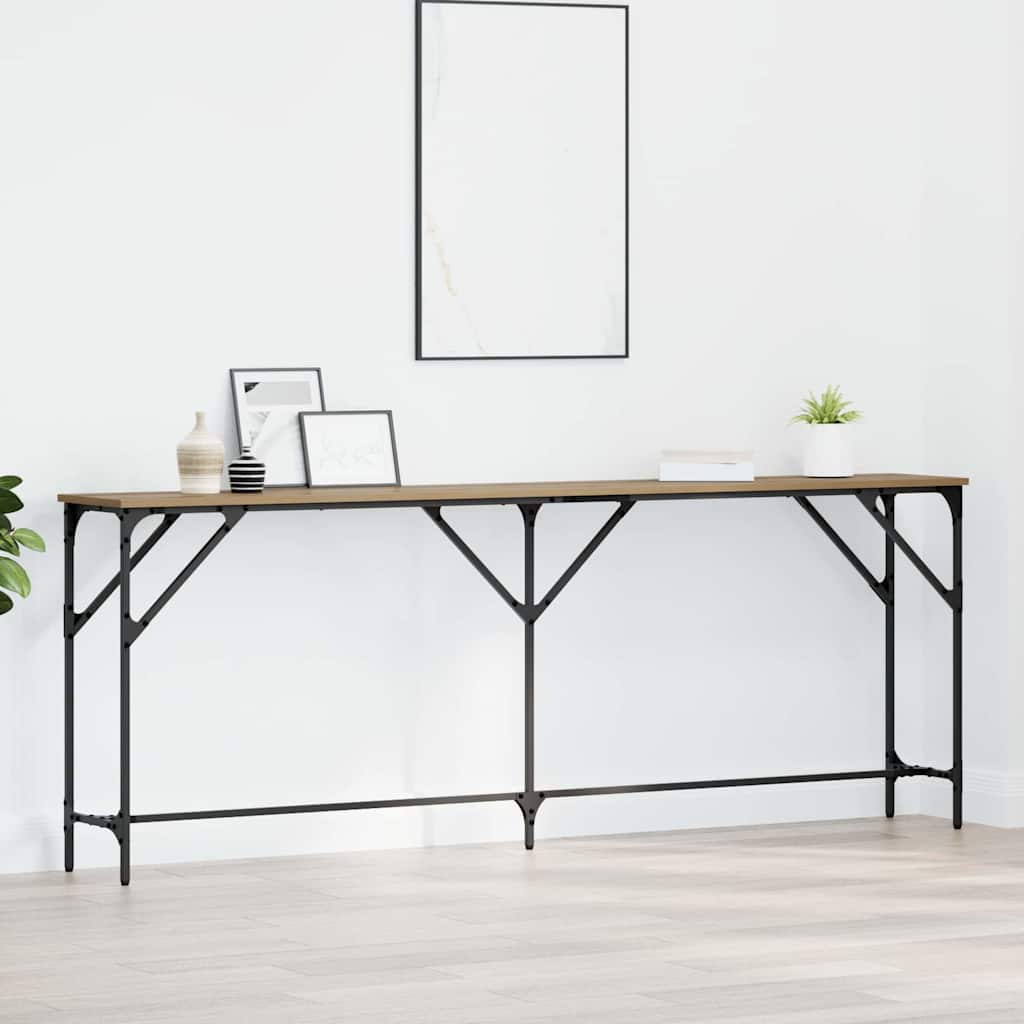 Wandtafel artisanaal eikenkleurig 200 x 29 x 75 cm is nu te koop bij PeponiXL, paradijselijk wonen!