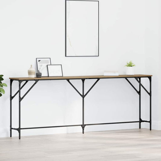 Wandtafel artisanaal eikenkleurig 200 x 29 x 75 cm is nu te koop bij PeponiXL, paradijselijk wonen!