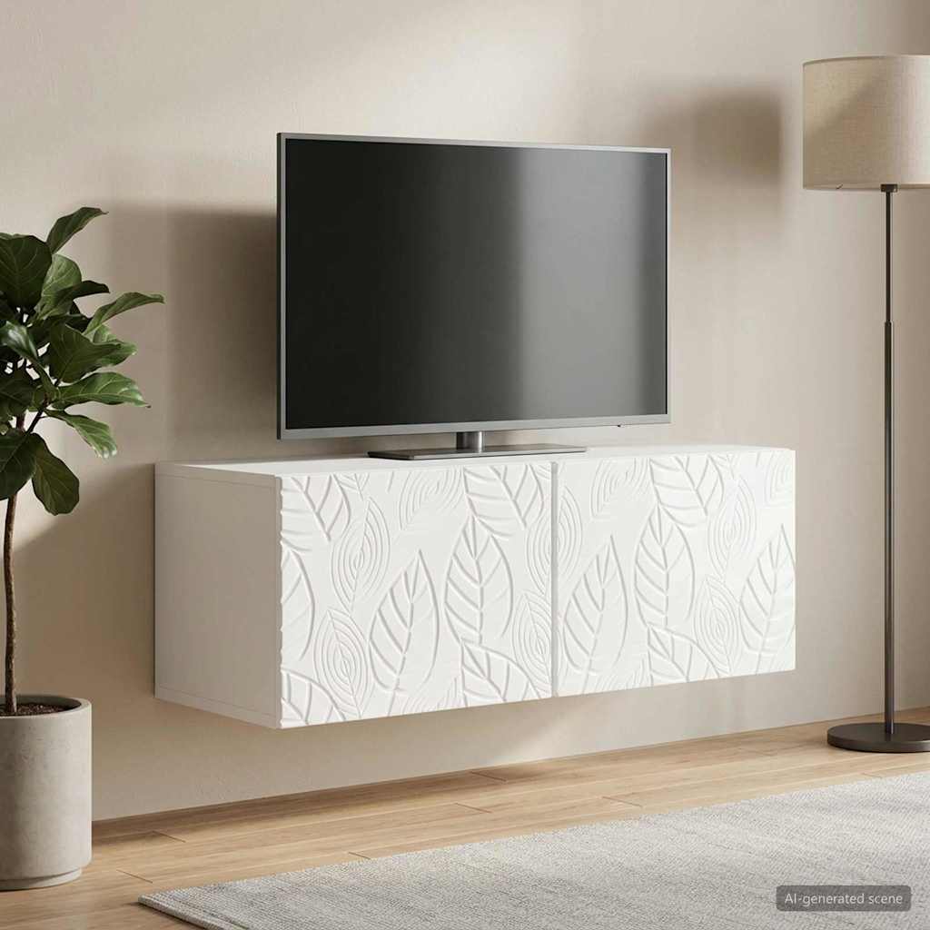 Wandbeugel TV-kast 98 x 41 x 30 cm Hoogglans Wit Bewerkt hout is nu te koop bij PeponiXL, paradijselijk wonen!