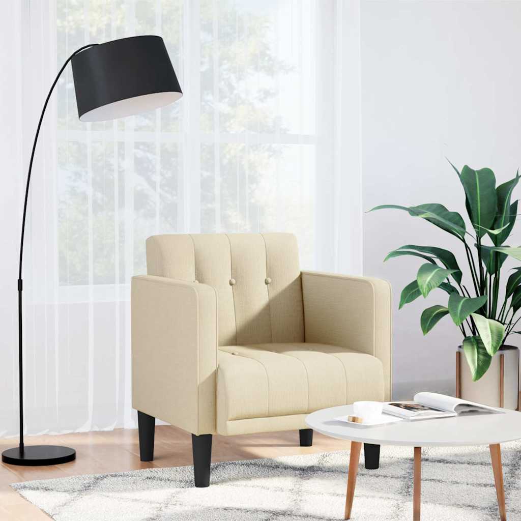 Fauteuil met armleuningen Crème 53 cm Stof is nu te koop bij PeponiXL, paradijselijk wonen!