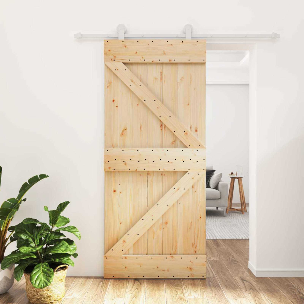 Schuifdeur Natuurlijk en Wit 90 x 210 cm Massief grenenhout is nu te koop bij PeponiXL, paradijselijk wonen!
