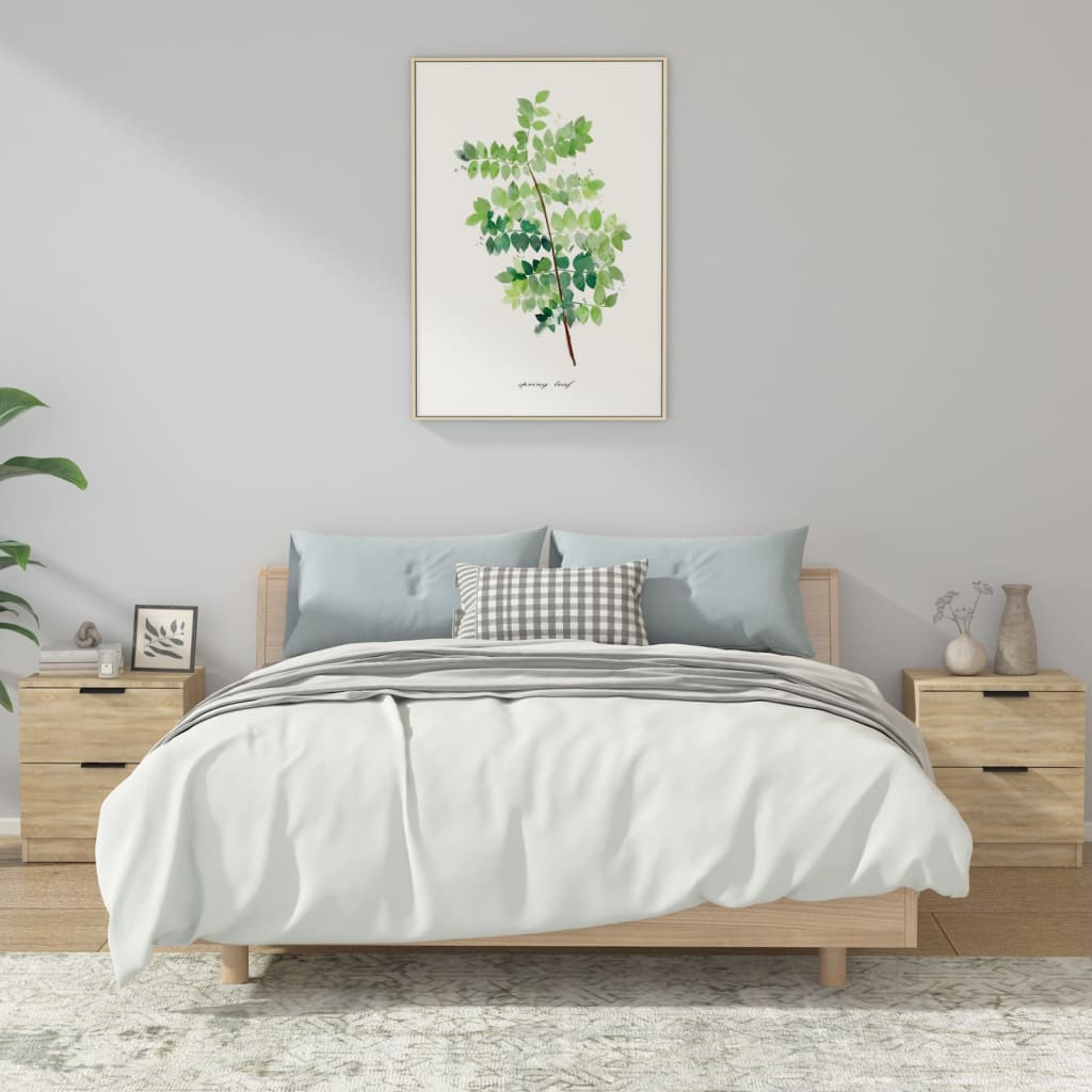 Nachtkastjes 2 st bewerkt hout sonoma eikenkleurig is nu te koop bij PeponiXL, paradijselijk wonen!