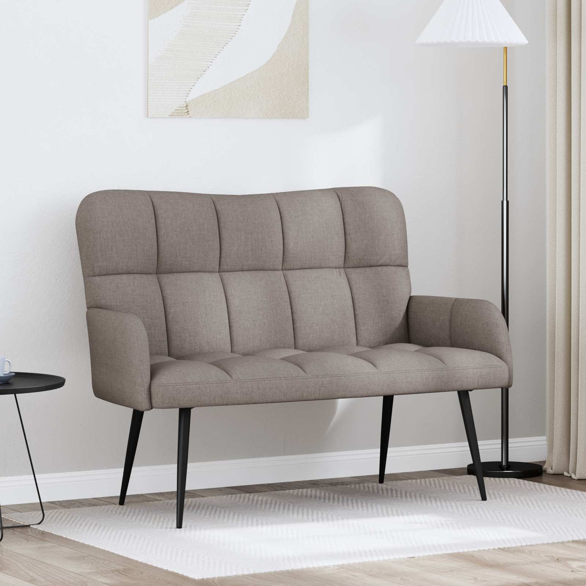 Twee Persoons Sofa Taupe 115 x 61 x 87 cm Stof is nu te koop bij PeponiXL, paradijselijk wonen!