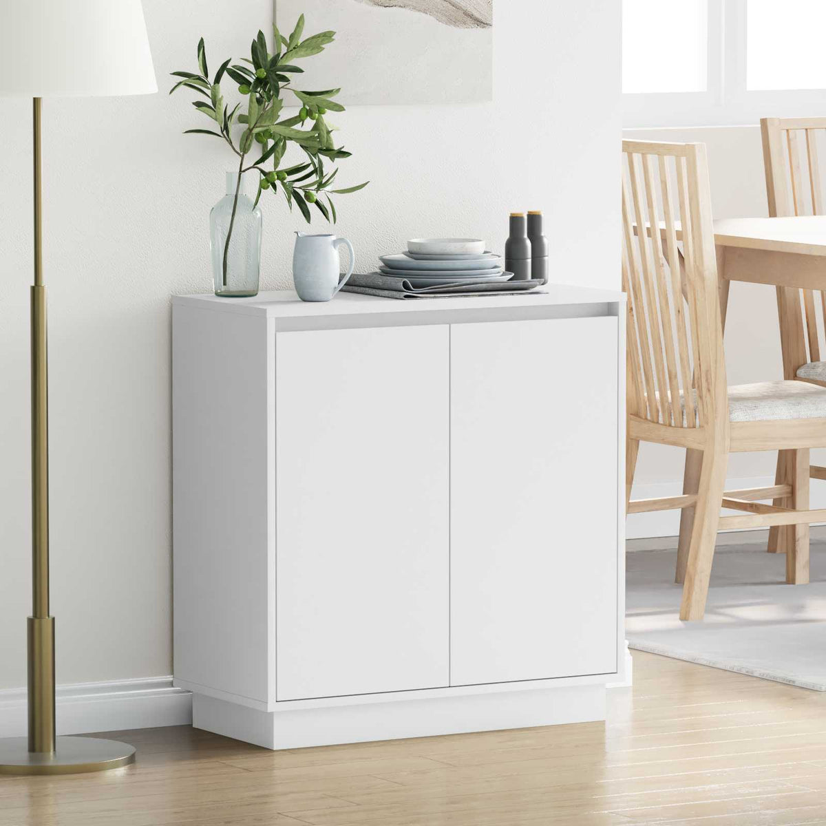 LED Sideboard voor Wit 71 x 34,5 x 75 cm Bewerkt hout is nu te koop bij PeponiXL, paradijselijk wonen!