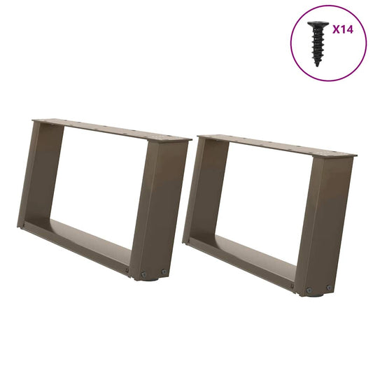 Salontafelpoten 2 st U-vormig 70x(30-31) cm staal naturel is nu te koop bij PeponiXL, paradijselijk wonen!