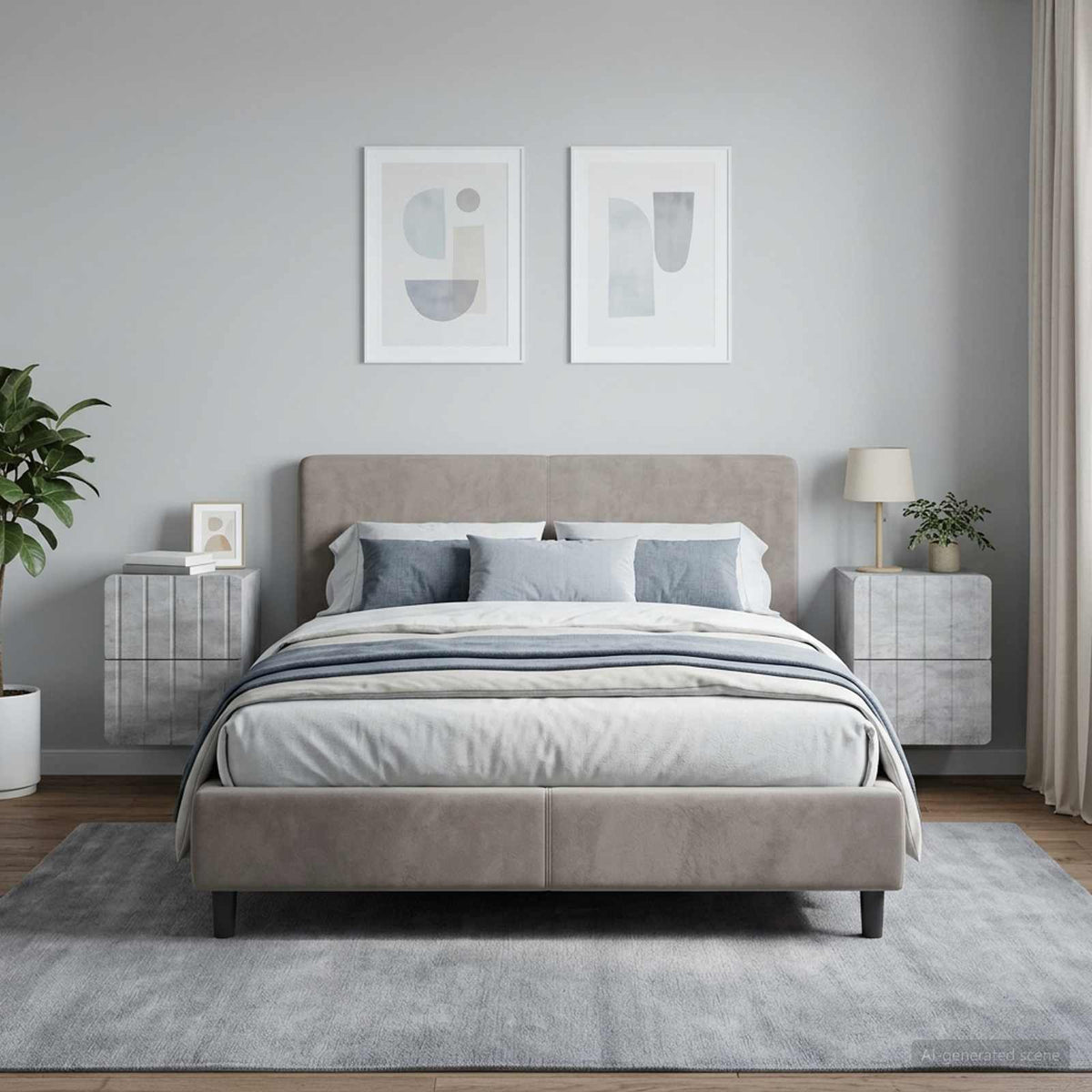 Wandbeugel Bedkast met lade 2 pcs Betongrijs 33 x 34,5 x 43 cm is nu te koop bij PeponiXL, paradijselijk wonen!